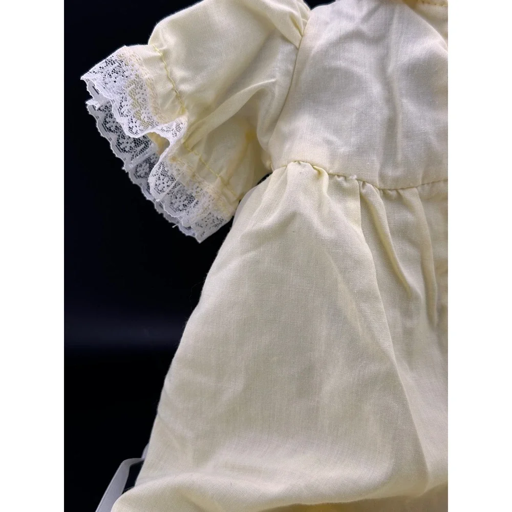 Cabbage Patch Kids Preemie Yellow Tulips Gown Dress Girl Vtg 1980s White READ